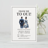 ブルーアフリカンカップルズシャワーブライダルシャワー 招待状 (スタンド正面)