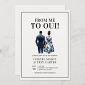 ブルーアフリカンカップルズシャワーブライダルシャワー 招待状 (正面/裏面)