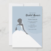 ブルーアフリカ系アメリカ人ブライダルシャワーへの招待 招待状 (正面)