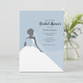 ブルーアフリカ系アメリカ人ブライダルシャワーへの招待 招待状 (スタンド正面)