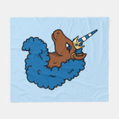 ブルーアフロユニコーン フリースブランケット (正面(横))