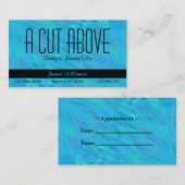 ブルーアブストラクトデザインビューティーサロン 予約カード (正面/裏面)