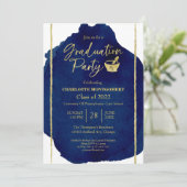 ブルーアブストラクト薬学部卒業パーティー 招待状 (スタンド正面)