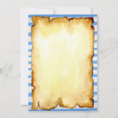 ブルーアホイトレジャーマップボーイズパイレーツ誕生日 招待状 (裏面)