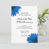 ブルーアポップ・アートのートフラワー結婚ズ記念日パーティー 招待状 (スタンド正面)