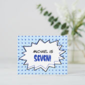 ブルーアポップ・アートのート誕生日パーティーの招待 招待状 (スタンド正面)