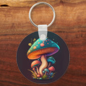 ブルーアマトリップ（幻覚体験）のようなニタムスカリアマッシュルームキーチェーン キーホルダー (正面)