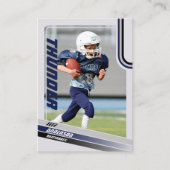 ブルーアメリカンフットボールのトレーディングカー子供へド コーリングカード (正面)