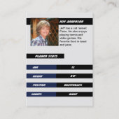 ブルーアメリカンフットボールのトレーディングカー子供へド コーリングカード (裏面)