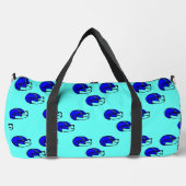 ブルーアメリカンフットボールのヘルメットのパターン ダッフルバッグ (正面)