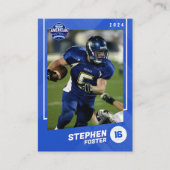 ブルーアメリカンフットボール選手トレーディングカード コーリングカード (正面)
