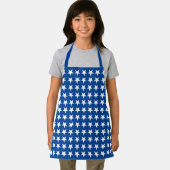 ブルーアメリカン州旗の上に白い星のパターンテーマ エプロン (インサイチュ)