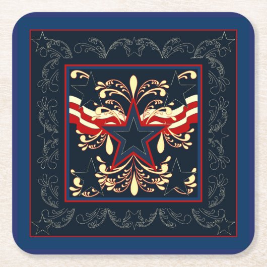 ブルーアメリカーナコースター スクエアペーパーコースター (正面)