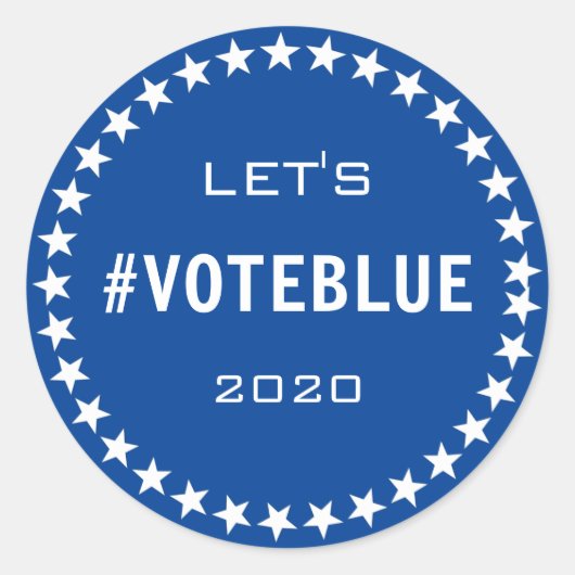 ブルーアメリカ国旗のテーマ選挙カスタム ラウンドシール (正面)