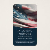 ブルーアメリカ国旗のメモリアル祈りの言葉カード (正面)