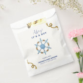 ブルーアモダンホイ航海のボーイ赤ちゃんシャワー フェイバーバッグ (封をした状態)