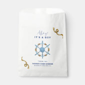 ブルーアモダンホイ航海のボーイ赤ちゃんシャワー フェイバーバッグ (正面)