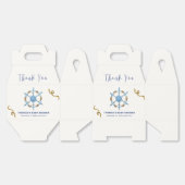 ブルーアモダンホイ航海のボーイ赤ちゃんシャワー フェイバーボックス (見開き)