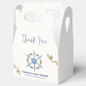 ブルーアモダンホイ航海のボーイ赤ちゃんシャワー フェイバーボックス (見開き)