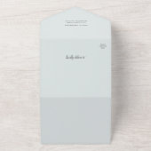 ブルーアモダンリトルかわいこちゃんオレンジ色の赤ちゃんシャワー オールインワン招待状 (外側)