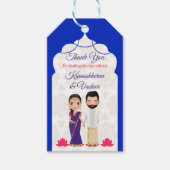 ブルーアラビアア縁どルチタミルテルグ結婚ズ ギフトタグ (正面)