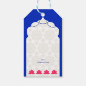 ブルーアラビアア縁どルチタミルテルグ結婚ズ ギフトタグ (裏面)