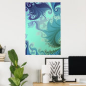 ブルーアラベスクトリプティヒ ポスター (ホームオフィス)