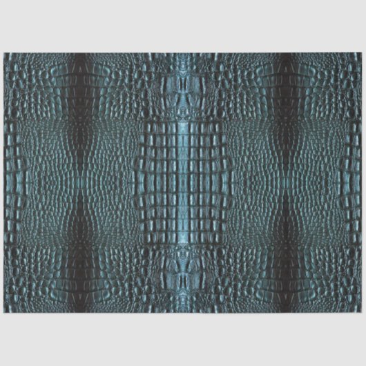 ブルーアリゲーターレザーテクスチャパターン 薄葉紙 (正面)