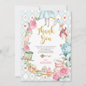 ブルーアリスinワンダーランドティーパーティーサンキューカード 招待状 (正面)