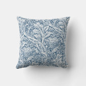 ブルーアルカディアウィリアムモリスホーソーンリーフパターン クッション (裏面)