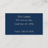 ブルーアルコモダンールインクビジネスカードの金ゴールド 名刺 (裏面)