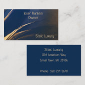 ブルーアルコモダンールインクビジネスカードの金ゴールド 名刺 (正面/裏面)