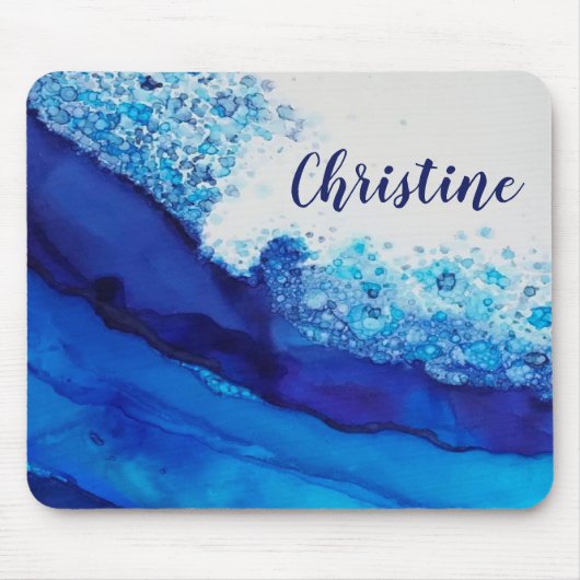 ブルーアルコーモダンルシンプルインクエレガント名 マウスパッド (正面)