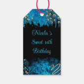 ブルーアルコールインクスウィート16誕生日パーティー ギフトタグ (裏面)