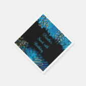 ブルーアルコールインクスウィート16誕生日パーティー スタンダードカクテルナプキン (角)