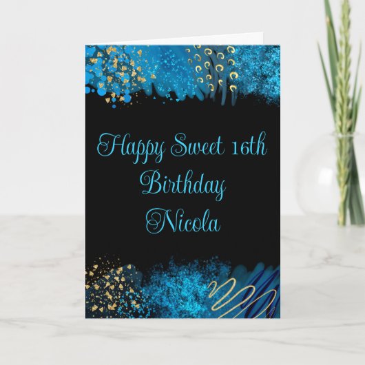ブルーアルコールインクスウィート16 カード (正面)