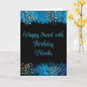 ブルーアルコールインクスウィート16 カード (黄色い花)