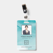 ブルーアルコールインクバッジのフォトビジネスID バッジ (正面 (クリップ付))