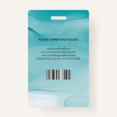 ブルーアルコールインクバッジのフォトビジネスID バッジ (裏面)