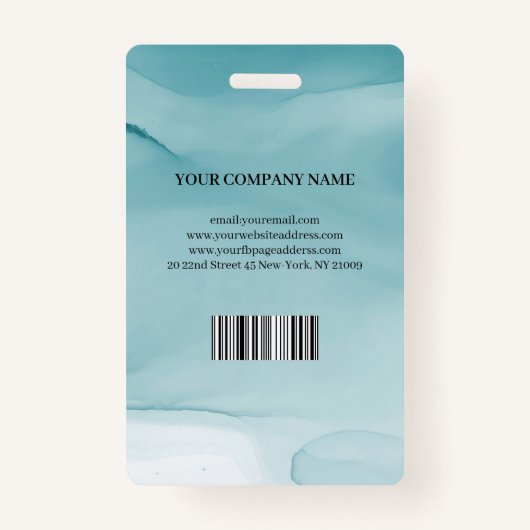 ブルーアルコールインクバッジのフォトビジネスID バッジ (裏面)