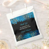 ブルーアルコールインクバースデーパーティー フェイバーバッグ (クリップ留めされた状態)