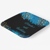 ブルーアルコールインクバースデーパーティー ペーパープレート (傾斜あり)