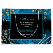 ブルーアルコールインクバースデーパーティー ラージペーパーバッグ (裏面)