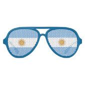 ブルーアルゼンチン国旗のパーティーシェード扇風機サングラス アビエーターサングラス (正面)
