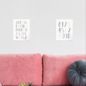 ブルーアルファベットと数字の教育教室 (リビング)