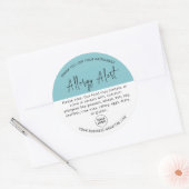 ブルーアレルギー食警告品の警告ラウンドステッカー ラウンドシール (封筒)