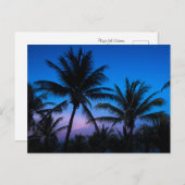 ブルーアワーブリス:シルエットパームツリーポストカード ポストカード (正面/裏面)