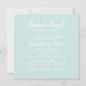 ブルーアンカー バナー 航海 ベビーシャワー 招待状 (裏面)