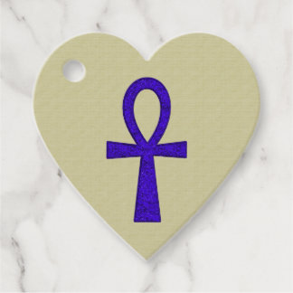 ブルーアンクハートメッセージカード フェイバータグ