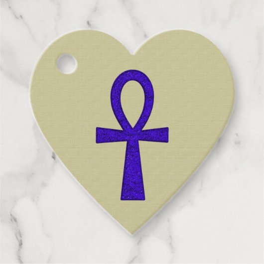 ブルーアンクハートメッセージカード フェイバータグ (正面)